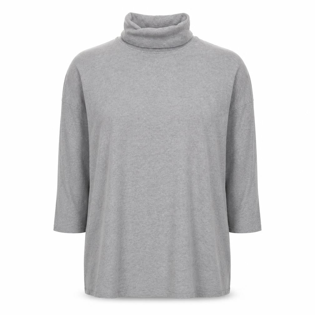 Front view of Jack Wills Women’s Grey Roll Neck Jumper, size UK 14