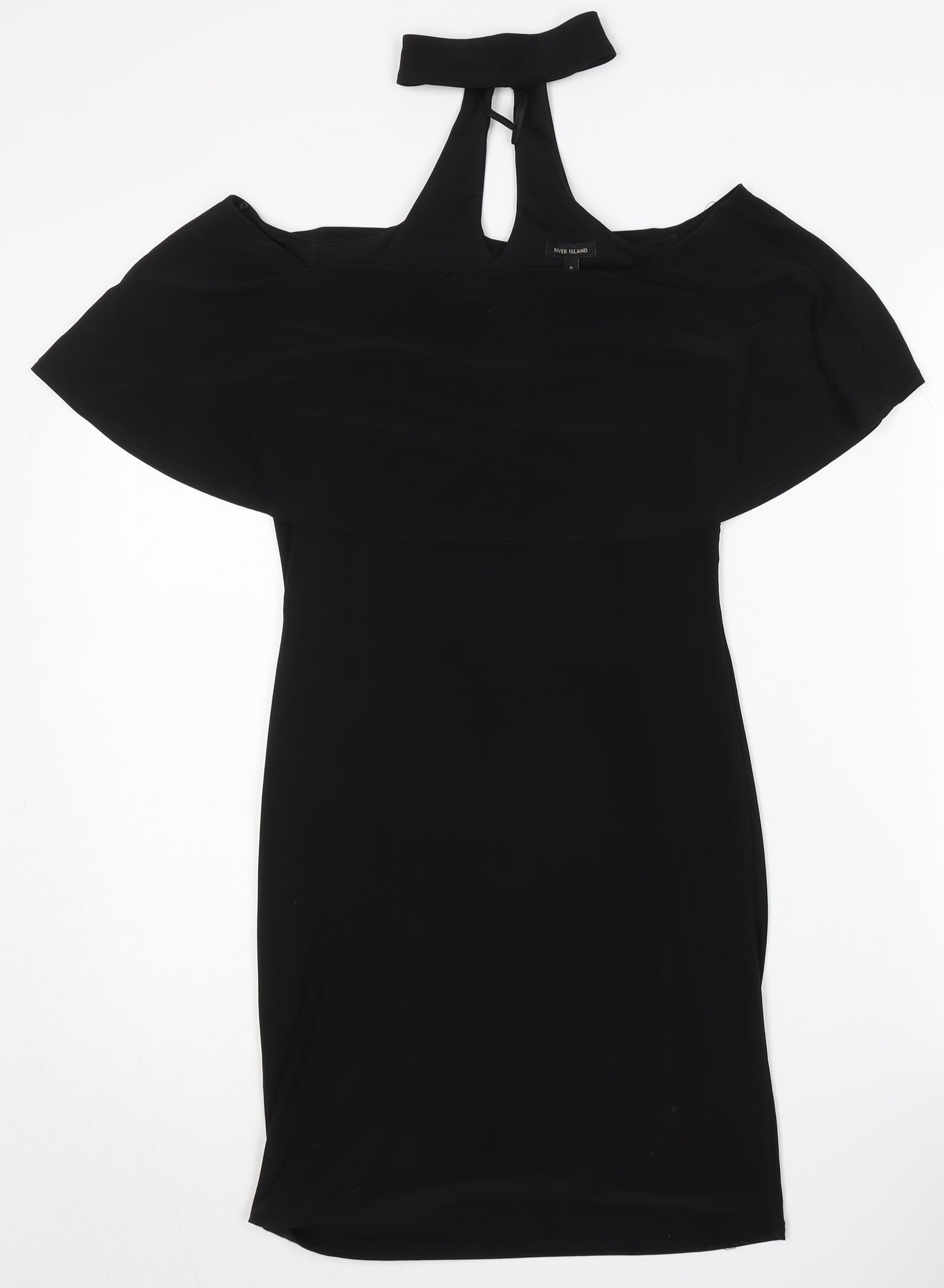 River Island Women's Black Halter Dress Size 8