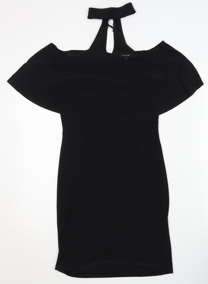 River Island Women's Black Halter Dress Size 8