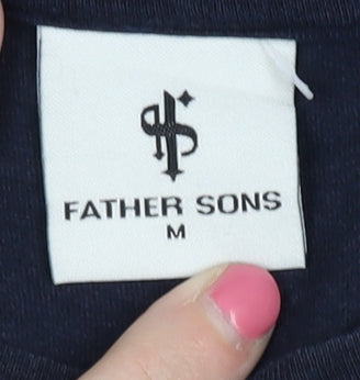 Father Sons Men's Blue Crew Neck T-Shirt, Medium