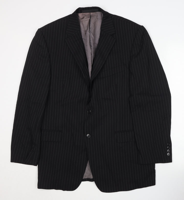 Marks & Spencer Men's Black Pinstripe Suit Jacket 42R