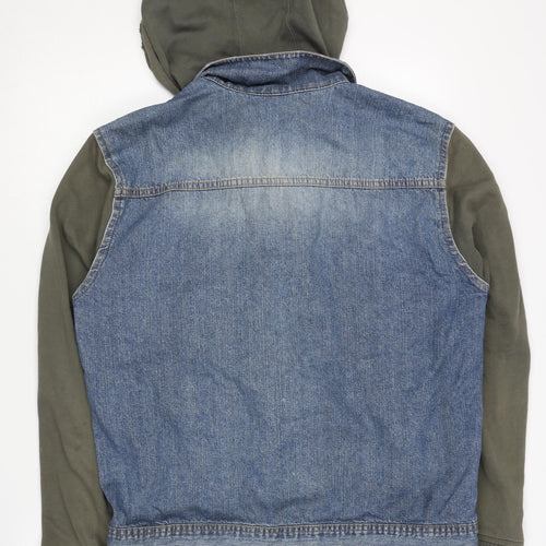 Burton Men's Blue Hooded Denim Jacket, Size L