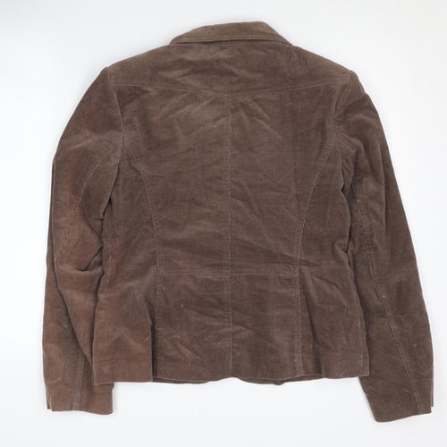 New Look Brown Corduroy Blazer Women Size 14 Lined