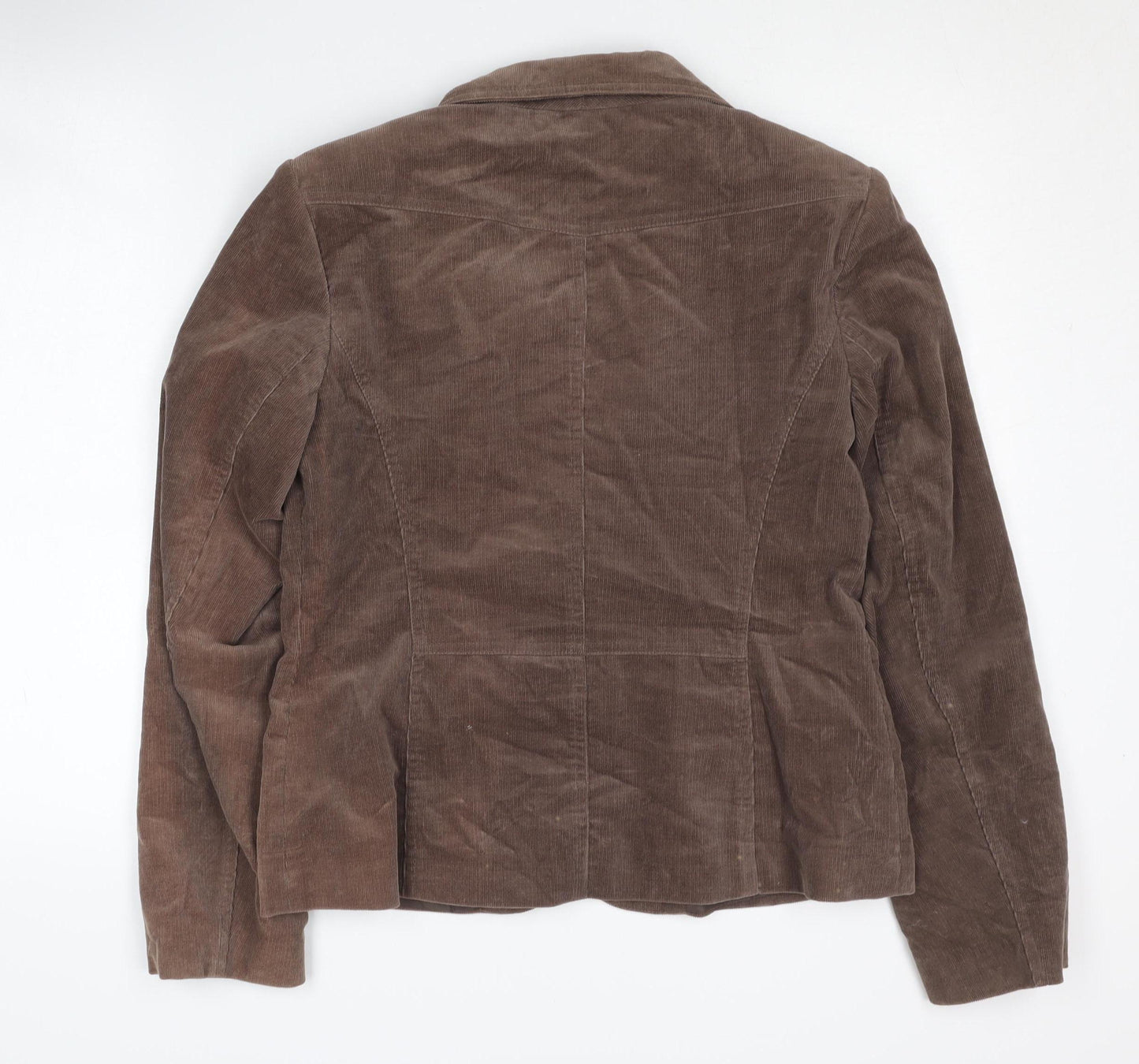 New Look Brown Corduroy Blazer Women Size 14 Lined