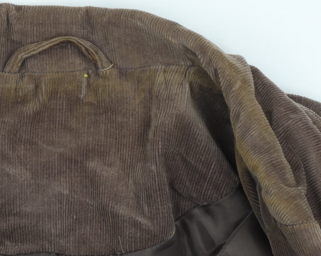New Look Brown Corduroy Blazer Women Size 14 Lined