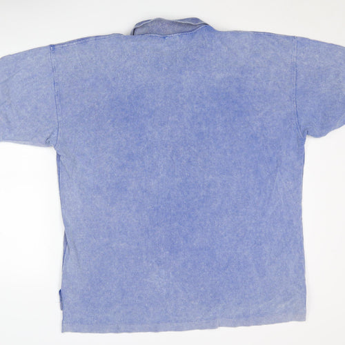 Nike Men's Blue Acid Wash Polo, XL, Short Sleeve