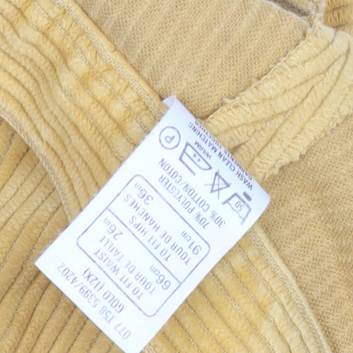 St Michael Yellow Corduroy Trousers Size 12 Women