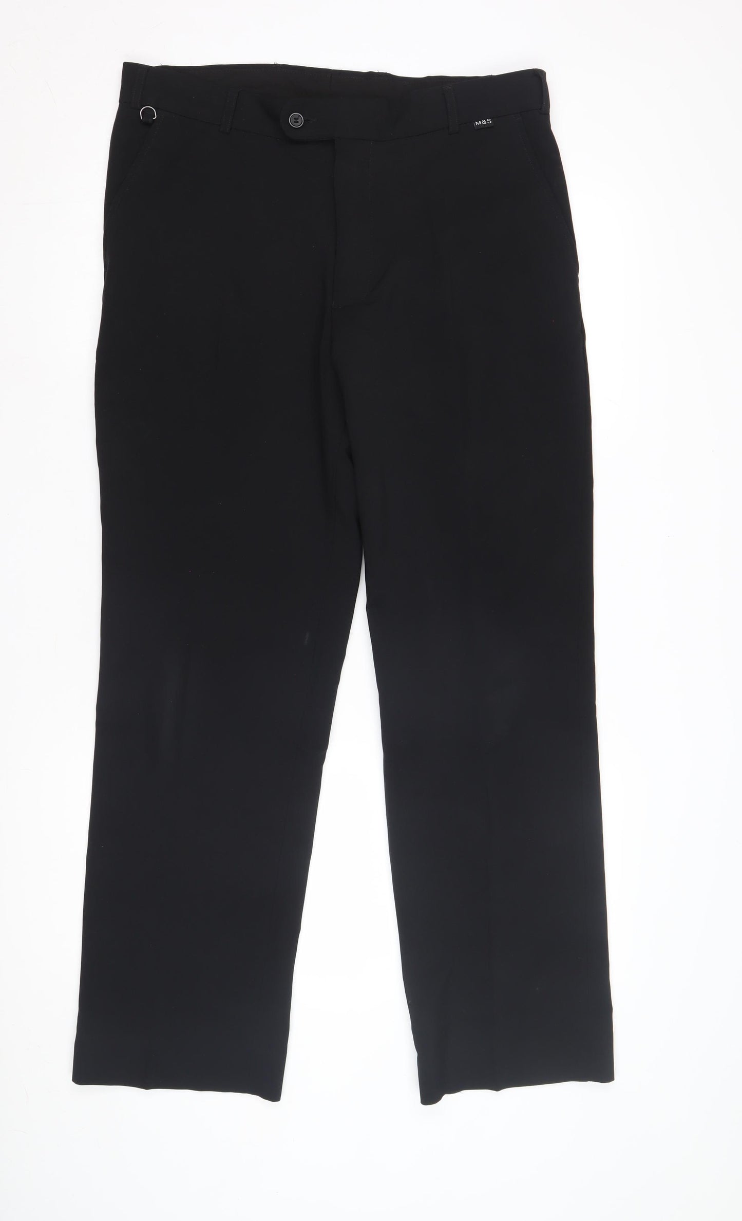 Corporatewear Men's Black Regular Fit Trousers, Size 34