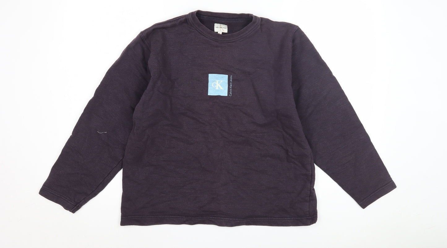 Calvin Klein Unisex Purple Sweatshirt Medium Size