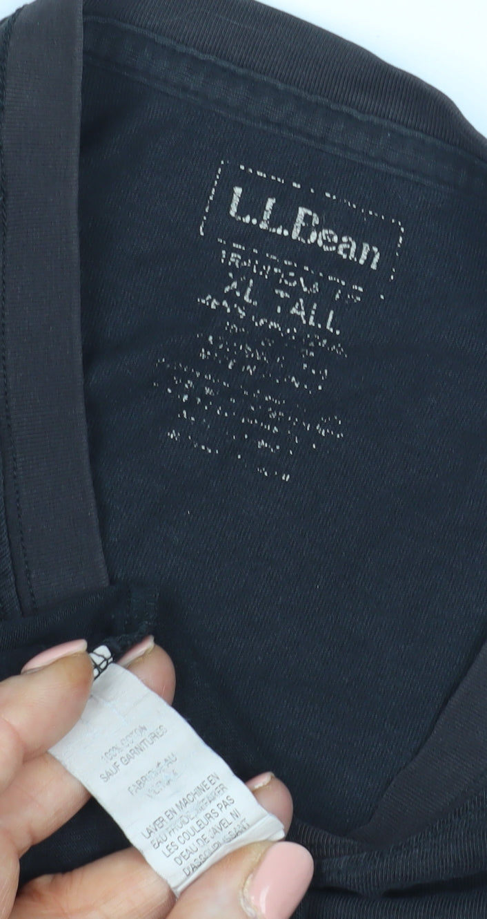 L.L. Bean Men's XLT Black Crew Neck T-Shirt Short Sleeve