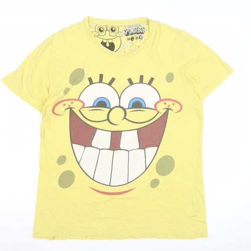 Pull and Bear Yellow SpongeBob Men's L T-Shirt