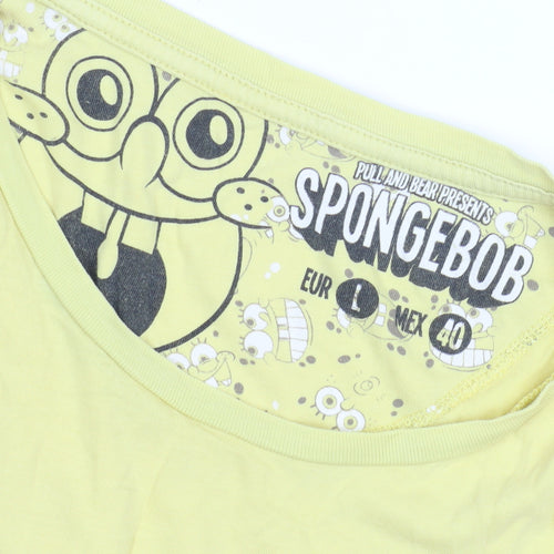Pull and Bear Yellow SpongeBob Men's L T-Shirt