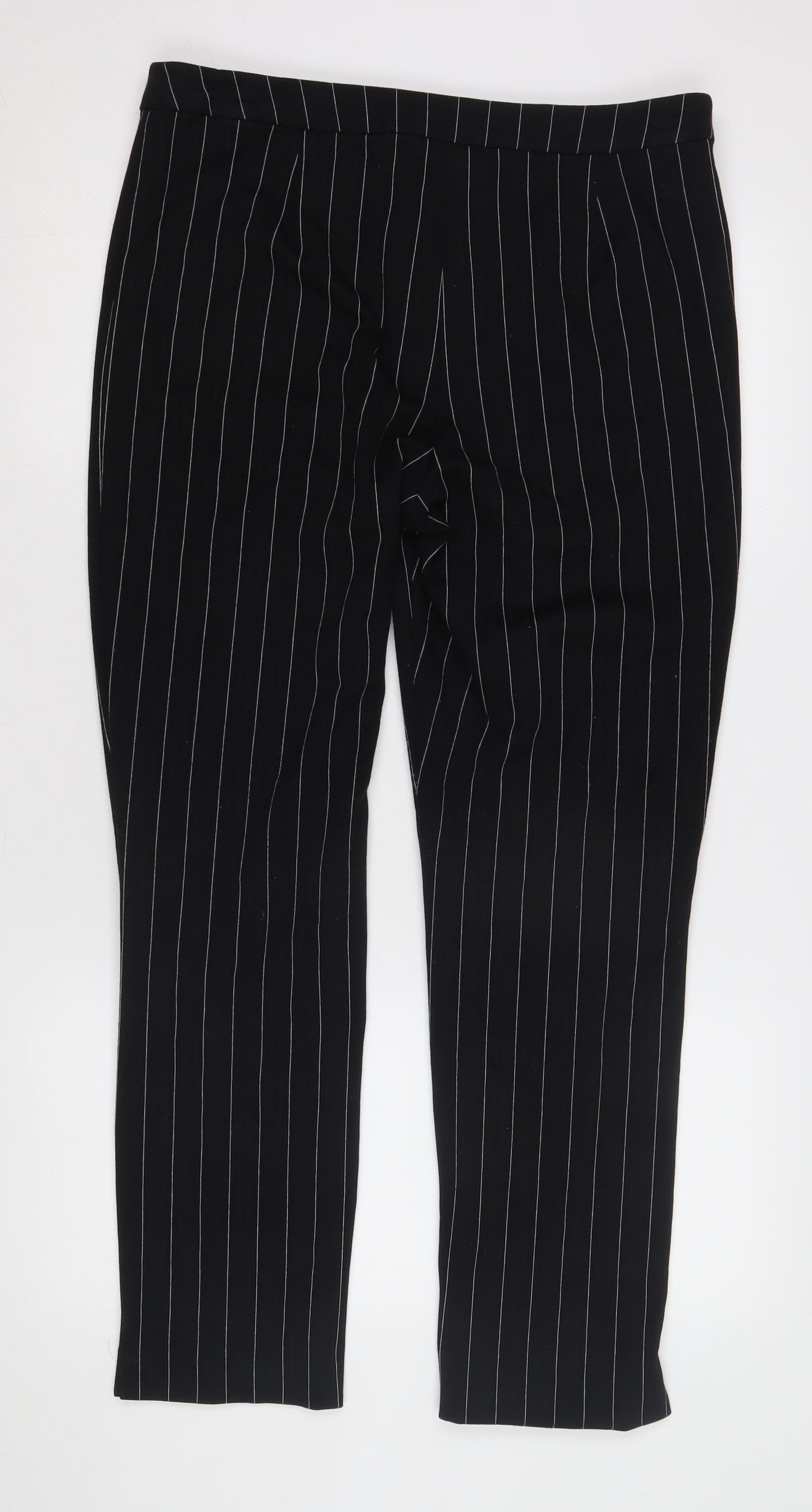 Marks and Spencer Women's Black Striped Trousers Size 14