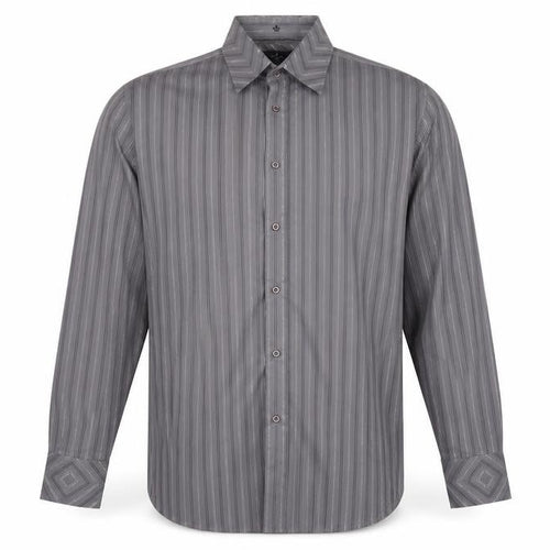 Jeff Banks Men's Grey XL Striped Dress Shirt