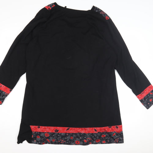 Joe Browns Women's Black Red Floral Shift Dress L