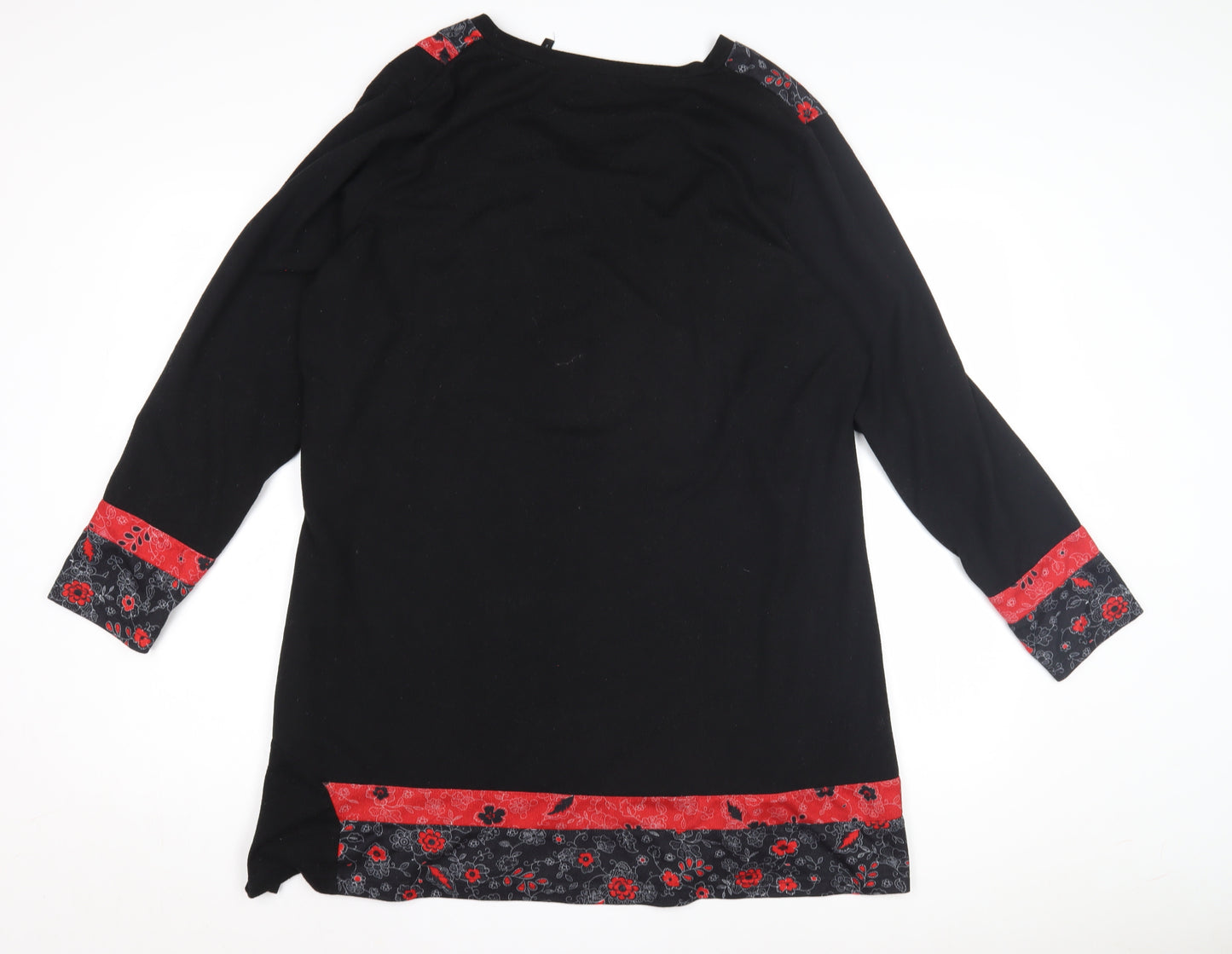 Joe Browns Women's Black Red Floral Shift Dress L