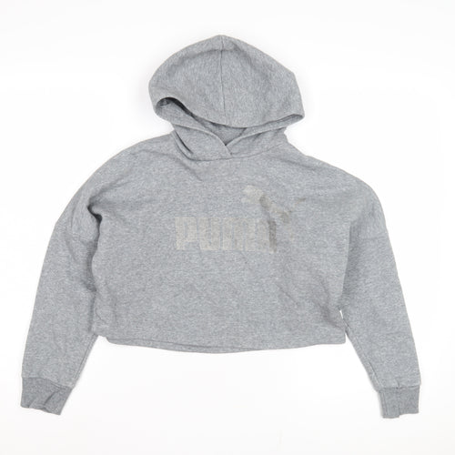 Puma Women's Grey Pullover Hoodie M Casual Logo