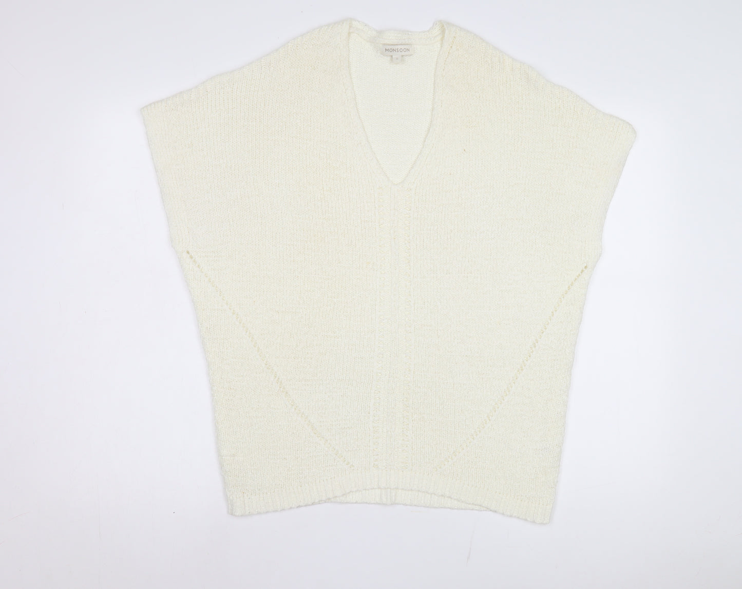 Monsoon Women's Ivory Sleeveless Knit Vest S