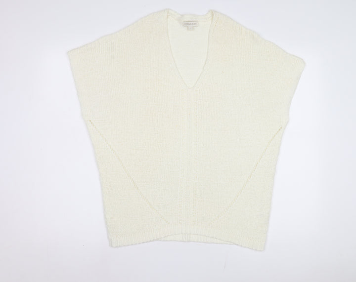 Monsoon Women's Ivory Sleeveless Knit Vest S