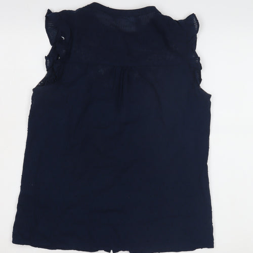 Oasis Women's Blue Sleeveless Lace Blouse Size 10