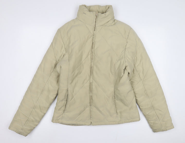 Dorothy Perkins Women Beige Size 14 Puffer Jacket