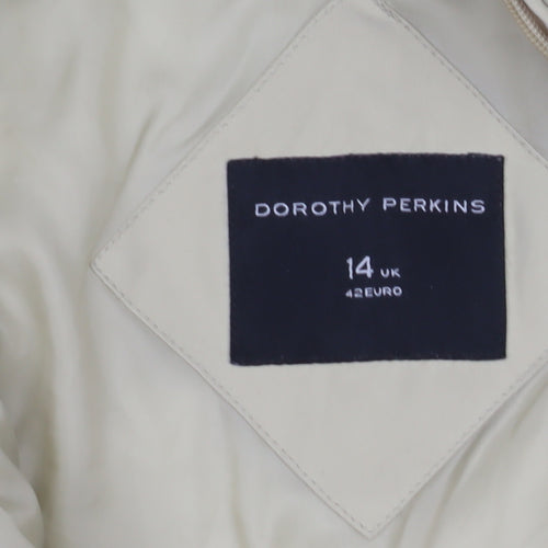 Dorothy Perkins Women Beige Size 14 Puffer Jacket