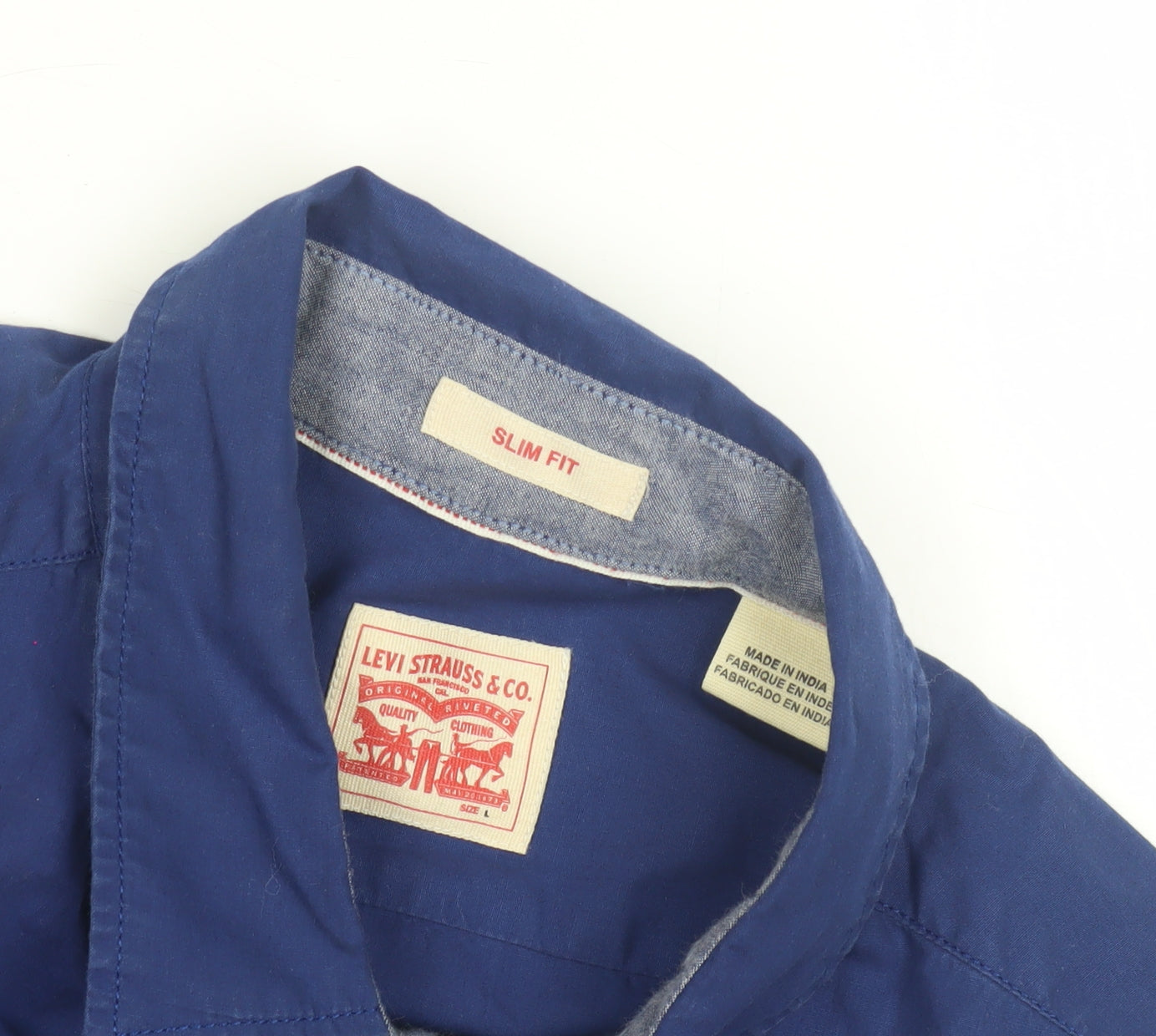 Levi's Men's Blue Slim Fit Button-Up Shirt L