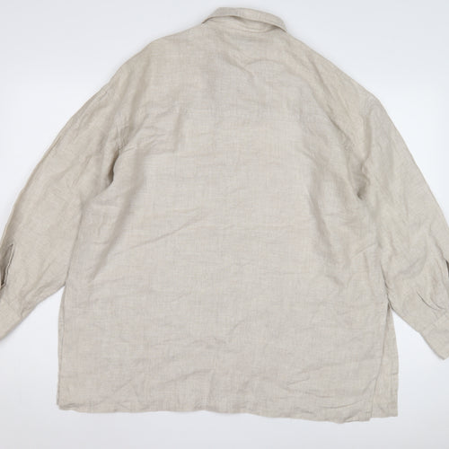 Oasis Beige Linen Women's Jacket Size 14 Casual