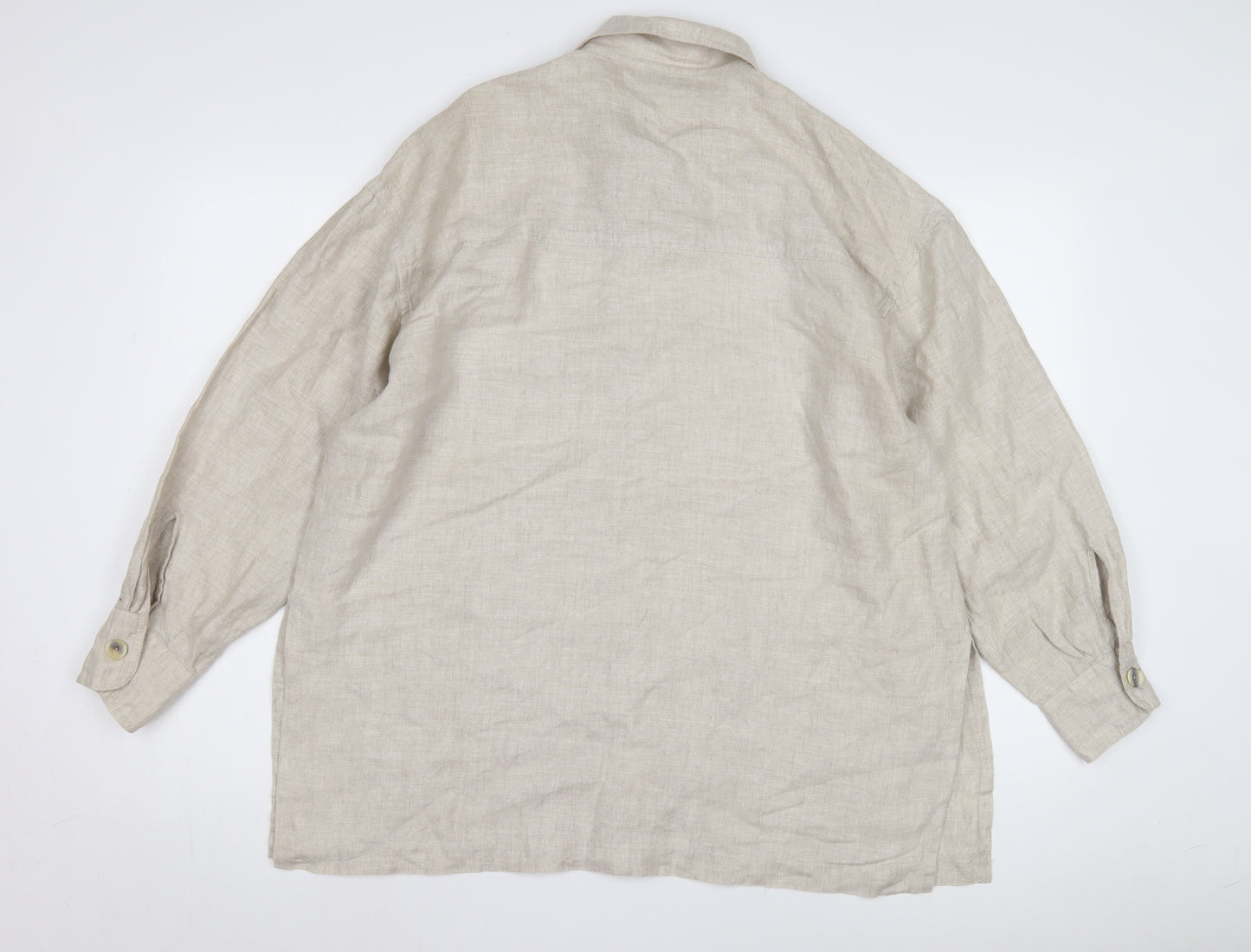 Oasis Beige Linen Women's Jacket Size 14 Casual