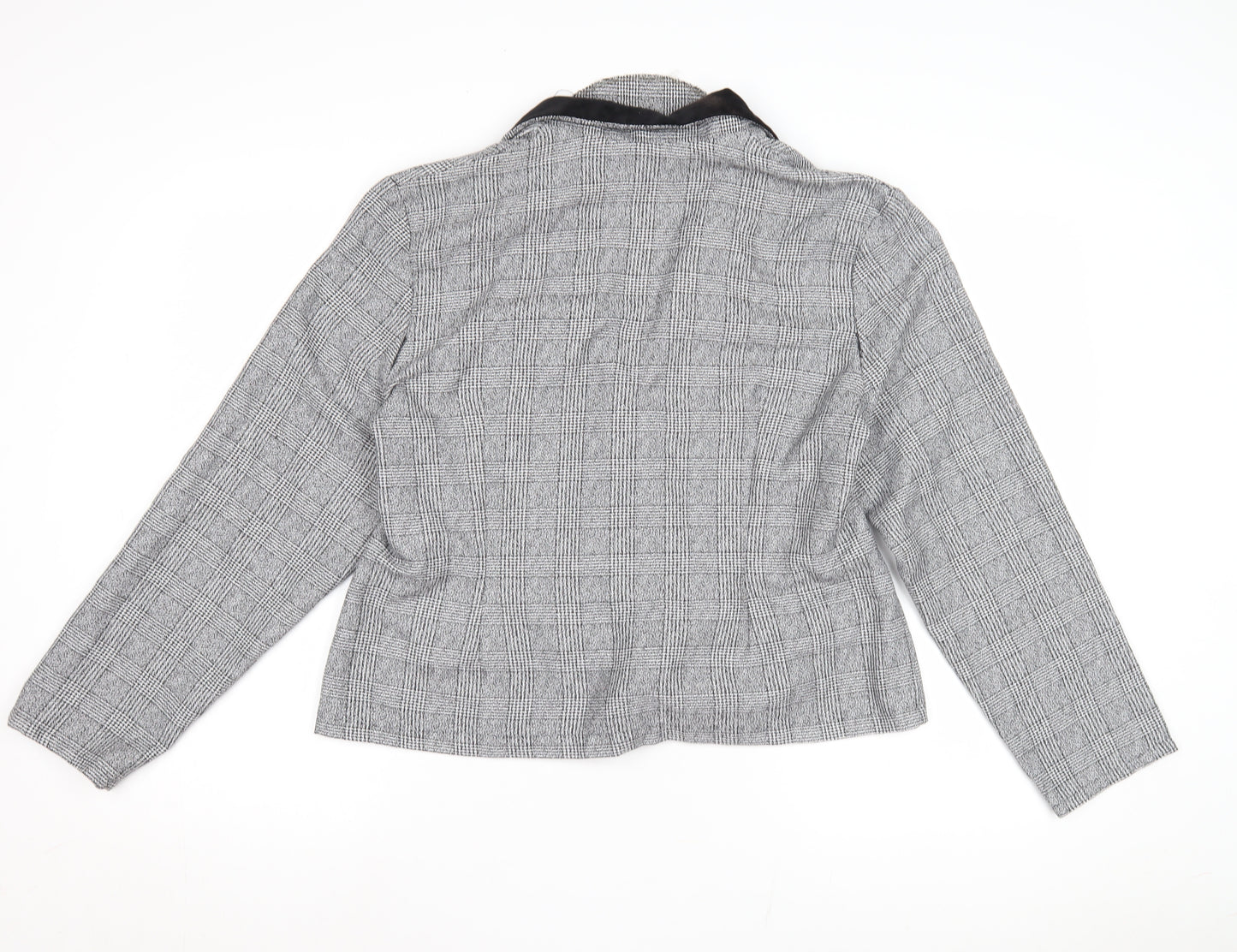Mister Dee Women's Grey Check Blazer, Wool Tweed