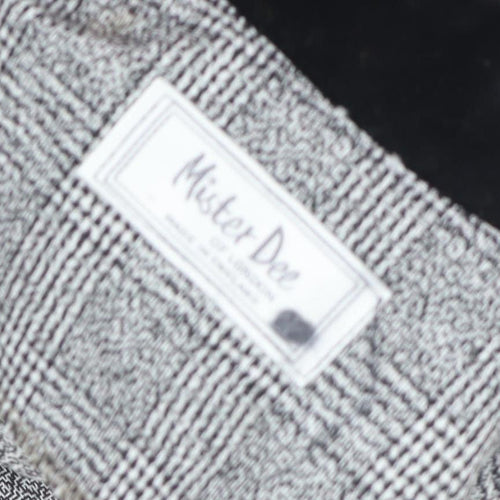 Mister Dee Women's Grey Check Blazer, Wool Tweed
