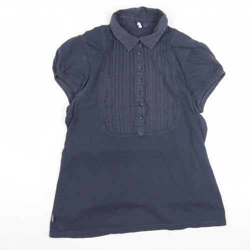 Seasalts Women's Blue Button-Up Shirt, Size 14