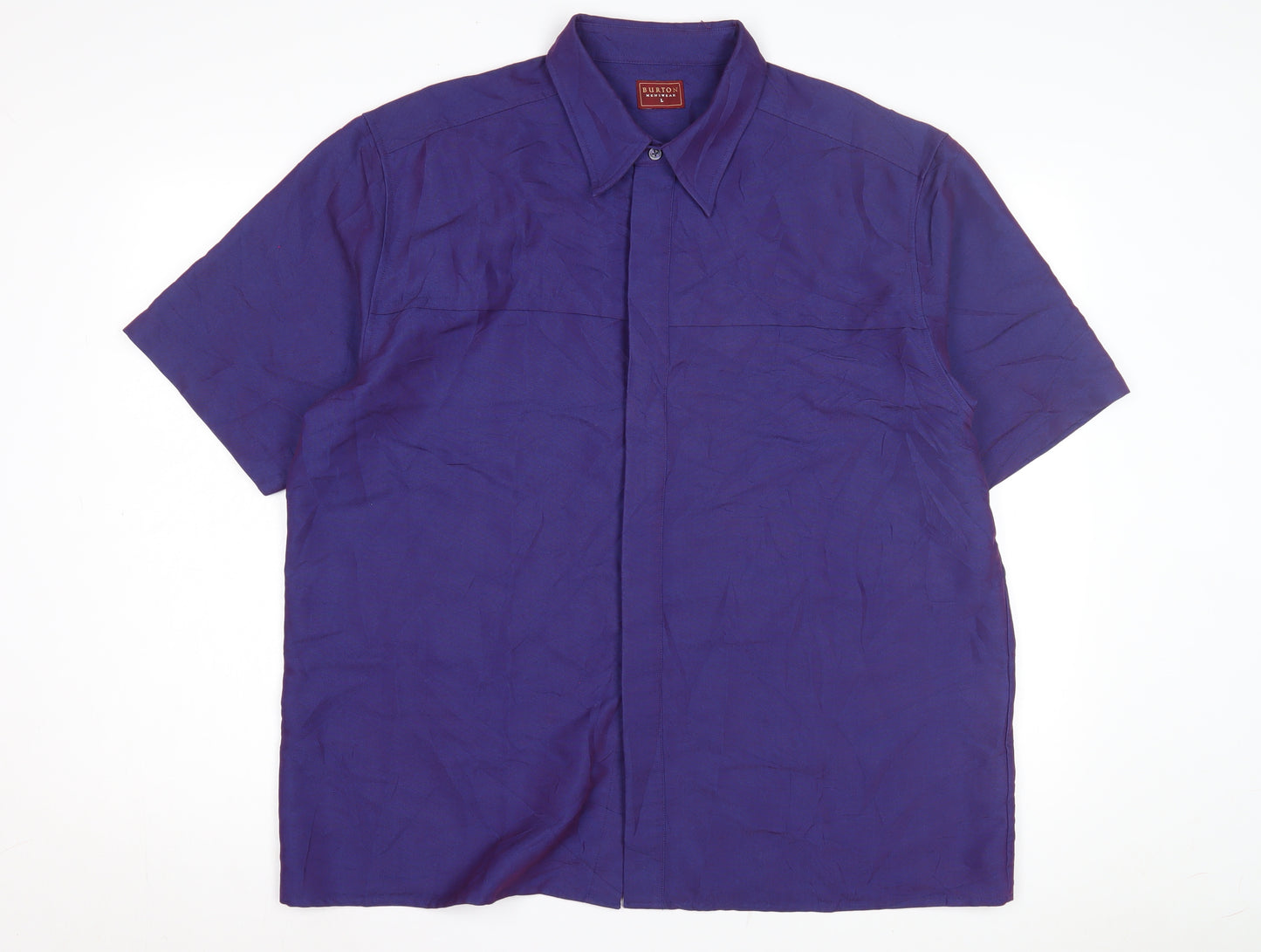 Burton Menswear Purple Short Sleeve Shirt - L