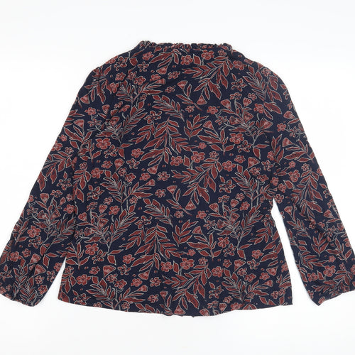 Seasalt Cornwall Floral Blouse, UK 12, Women's Casual Blue