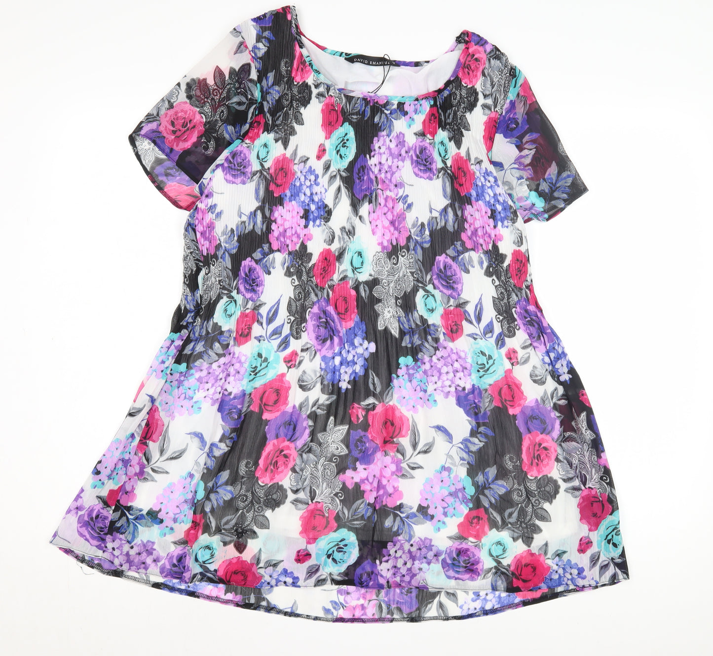 David Emanuel Women's Floral Blouse, Size 18, Multicolour