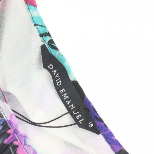David Emanuel Women's Floral Blouse, Size 18, Multicolour