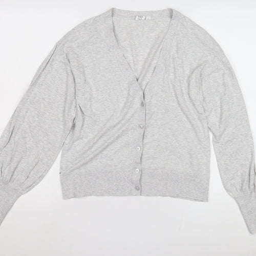 Gap Women's Grey Cardigan M V-Neck Button Knit