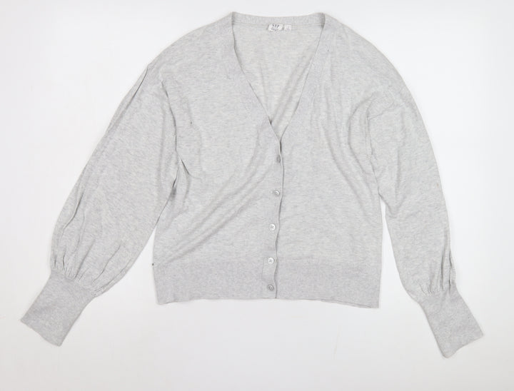 Gap Women's Grey Cardigan M V-Neck Button Knit