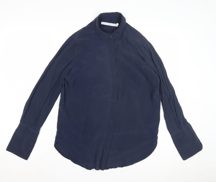 Robert Ezra Women's Blue Button-Up Long Sleeve Shirt