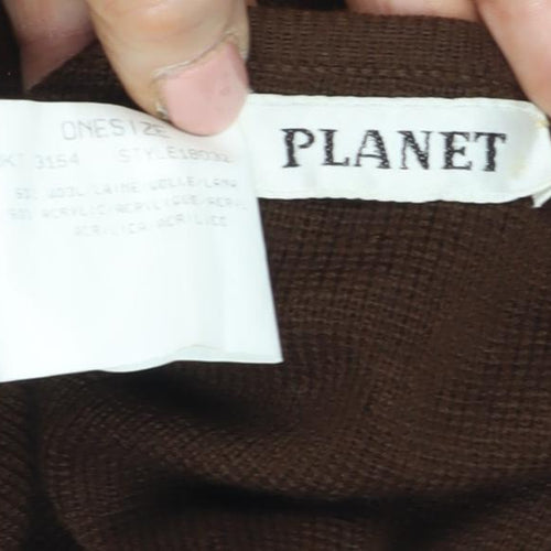 Planet Women's Brown Wrap Cardigan, One Size