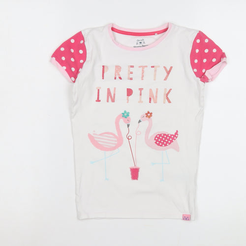 Harry Bear Girls White Pink Graphic T-Shirt 10-11 Years