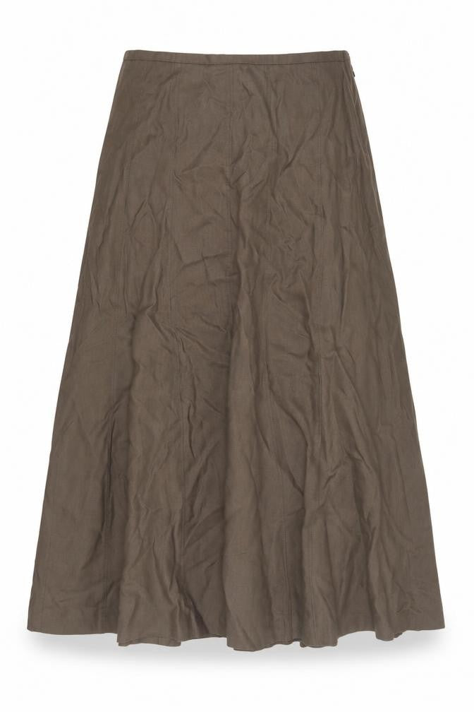 Front view of Windsmoor Women’s Brown Linen Skirt, size UK 14