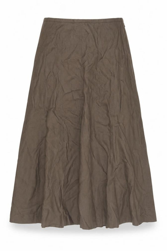 Front view of Windsmoor Women’s Brown Linen Skirt, size UK 14