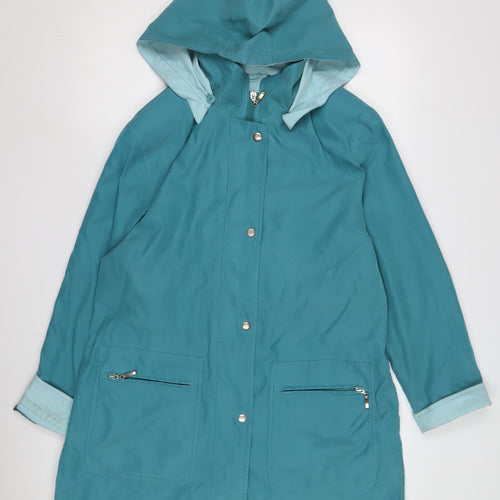 Holmewood Women's Blue Rain Coat, Size 12, Casual Style