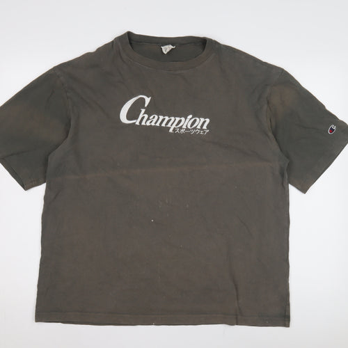 Champion Men's Brown Short Sleeve Logo T-Shirt L