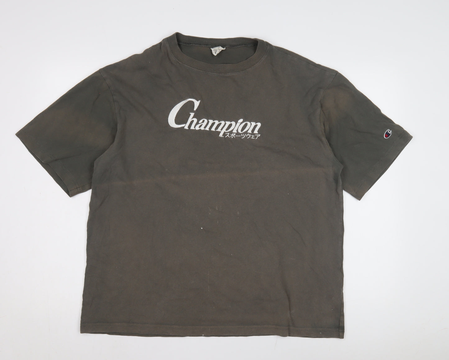 Champion Men's Brown Short Sleeve Logo T-Shirt L