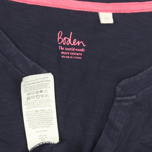 Boden Women's Blue XS Henley T-Shirt Casual