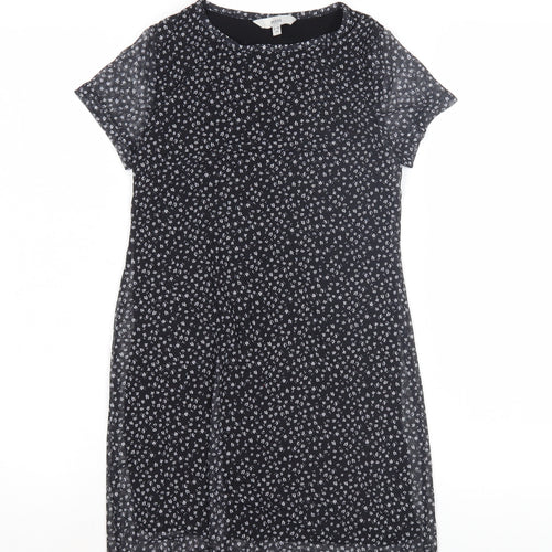 Miss E-Vie Girls Black Floral Shift Dress 9-10 Yrs