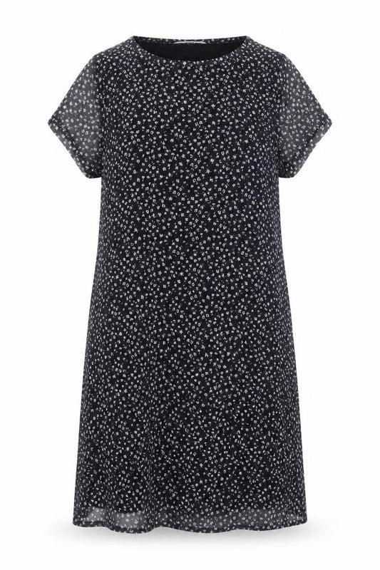 Miss E-Vie Girls Black Floral Shift Dress 9-10 Yrs