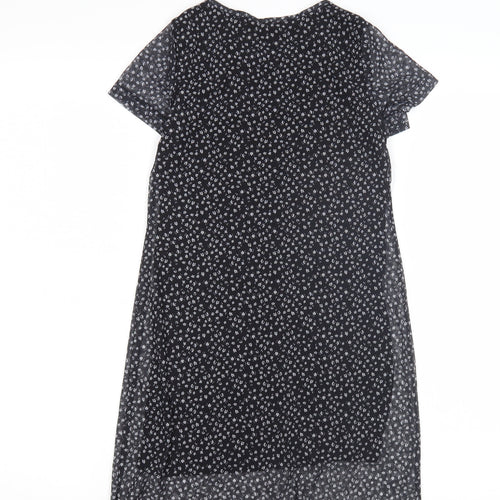 Miss E-Vie Girls Black Floral Shift Dress 9-10 Yrs